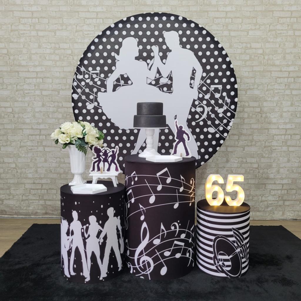 Alugue Tema Para Festa Decoração Retrô Tecido ( Modelo 2 ) - Tallentos Decorações 