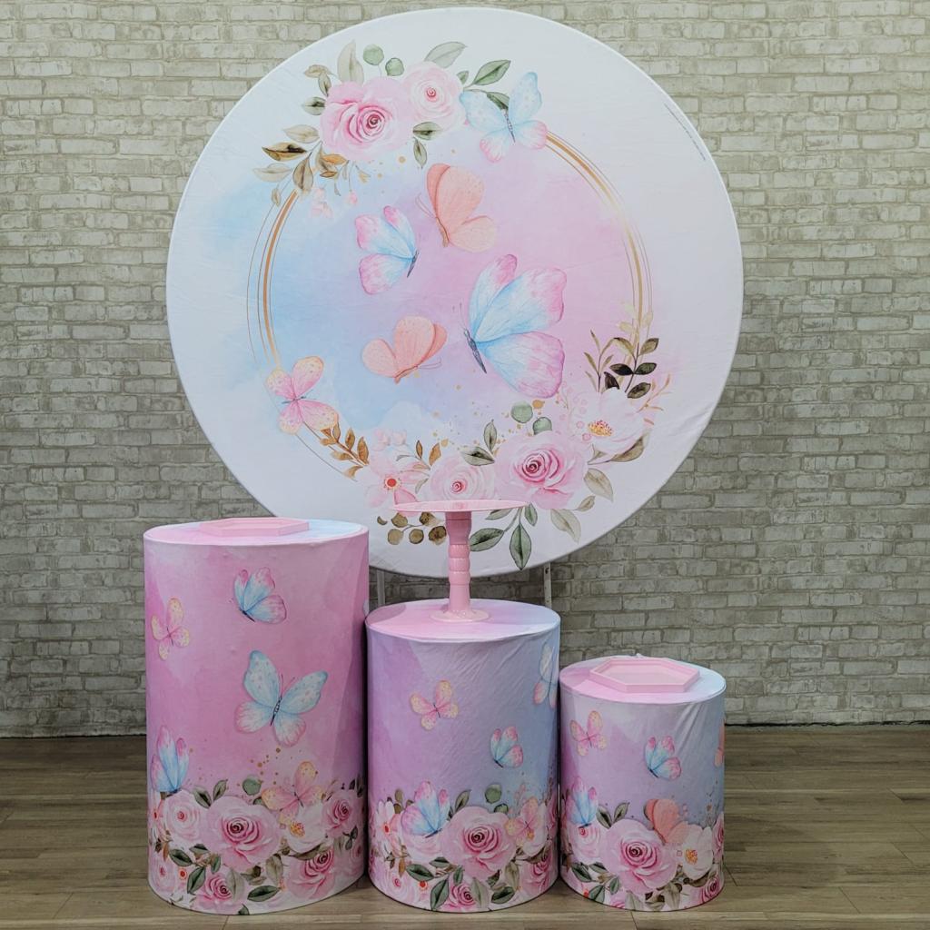 Alugue Tema Para Festa Decoração Jardim das Borboletas Tecido ( Modelo 1 ) - Tallentos Decorações 