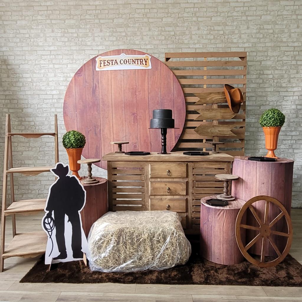 Alugue Tema Para Festa Decoração Country Tecido ( Modelo 2 ) - Tallentos Decorações 
