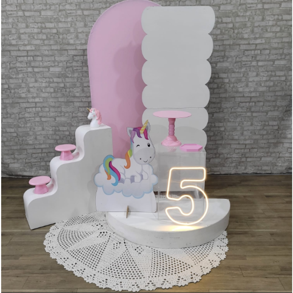 Alugue Tema Para Festa Decoração Unicórnio Tecido ( Modelo 4 ) - Tallentos Decorações 