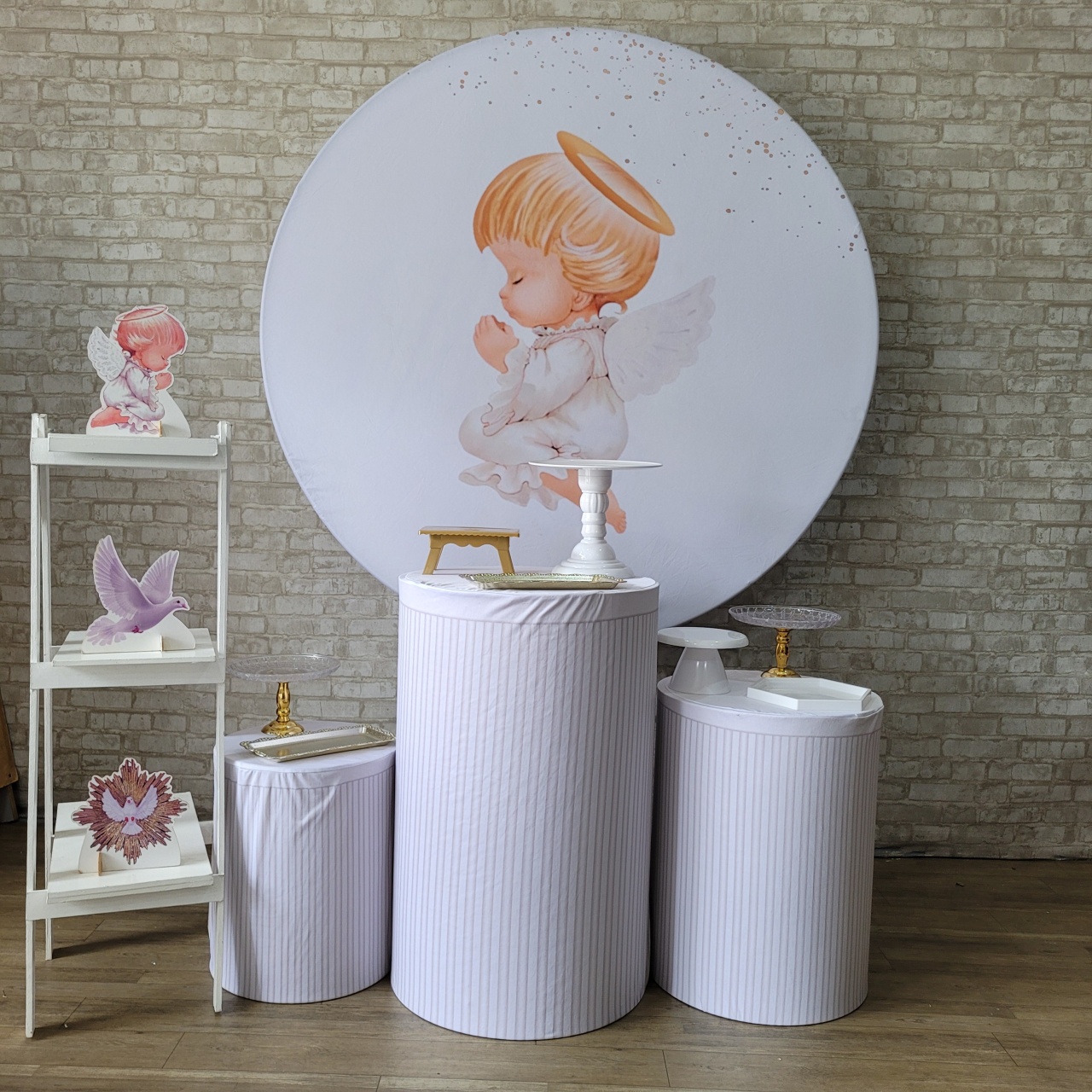 Alugue Tema Para Festa Decoração Batizado Tecido ( Modelo 4 ) - Tallentos Decorações 