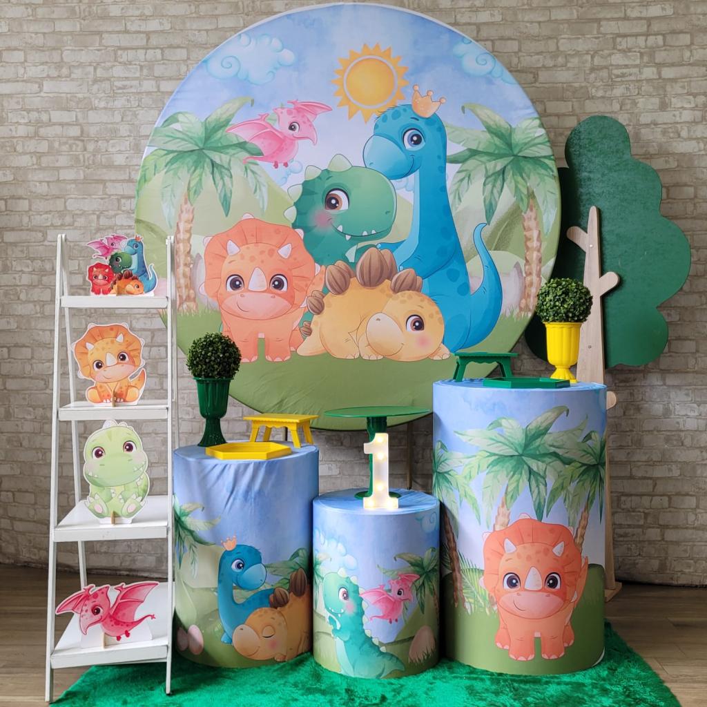Alugue Tema Para Festa Decoração Dino Baby Tecido ( Modelo 2 ) - Tallentos Decorações 