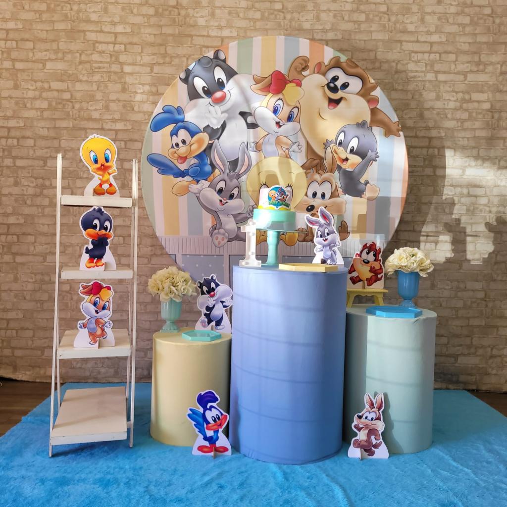 Alugue Tema Para Festa Decoração Looney Tunes Tecido ( Modelo 2 ) - Tallentos Decorações 