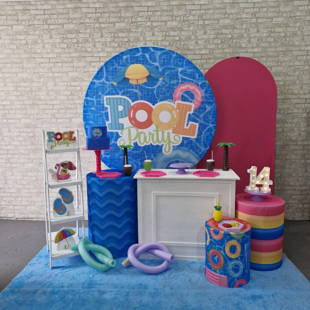 Alugue Tema Para Festa Decoração Pool Party Tecido ( Modelo 4 ) - Tallentos Decorações 