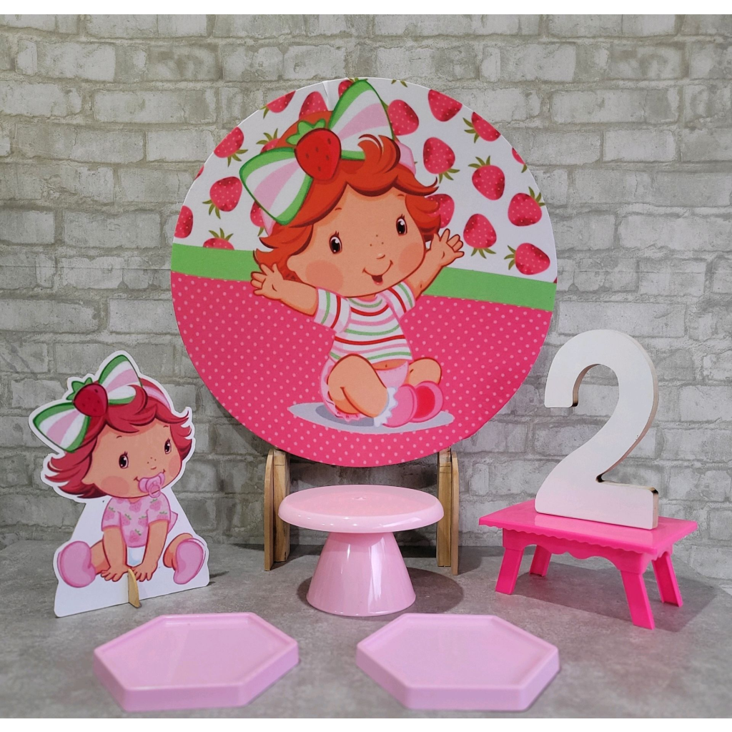Alugue Tema Para Festa Na Mesa Decoração Moranguinho - Tallentos Decorações 