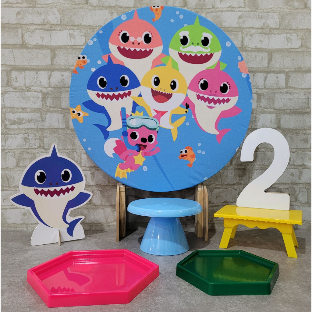 Alugue Tema Para Festa Na Mesa Decoração Baby Shark - Tallentos Decorações 