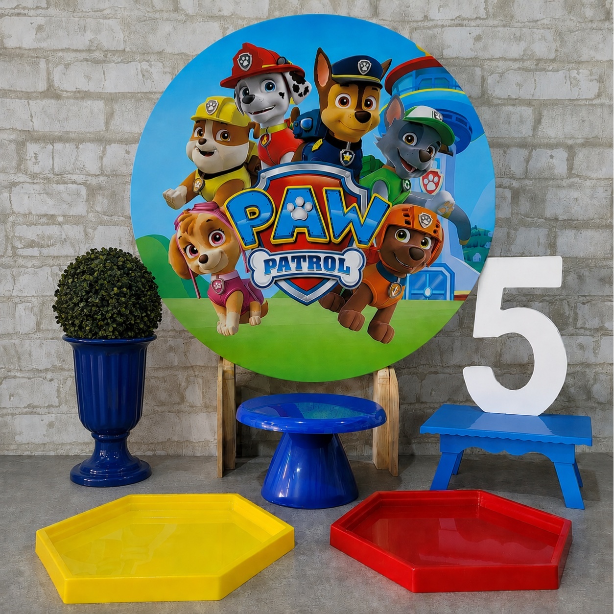 Alugue Tema Para Festa Na Mesa Decoração Patrulha Canina ( Chat) - Tallentos Decorações 