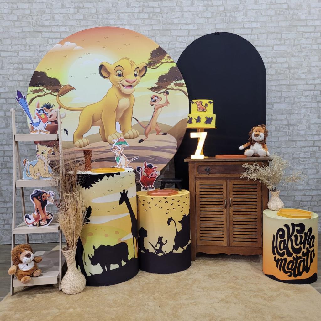 Alugue Tema Para Festa Decoração Rei Leão Tecido ( Modelo 3 ) - Tallentos Decorações 