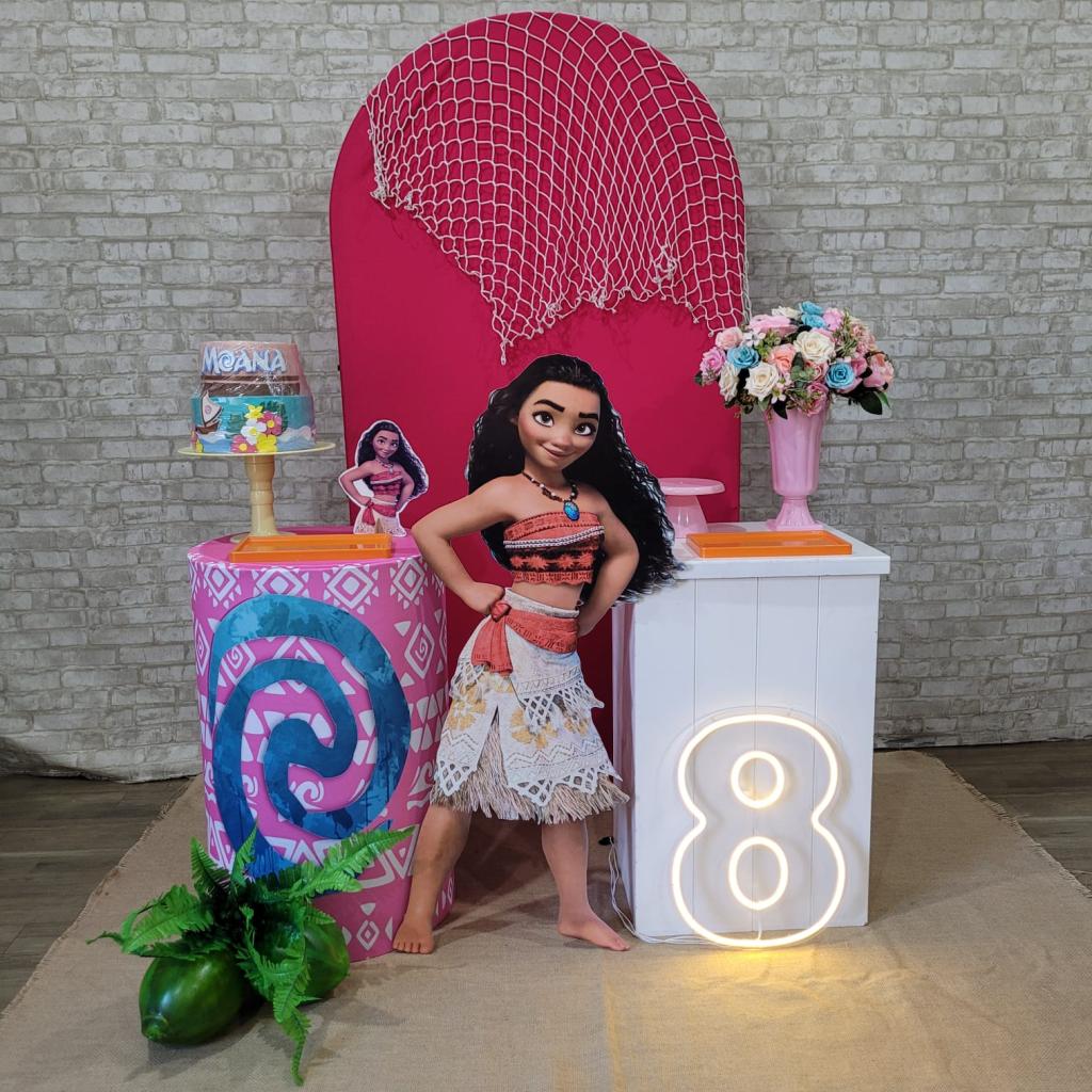 Alugue Tema Para Festa Decoração Moana Tecido ( Modelo 4 ) - Tallentos Decorações 