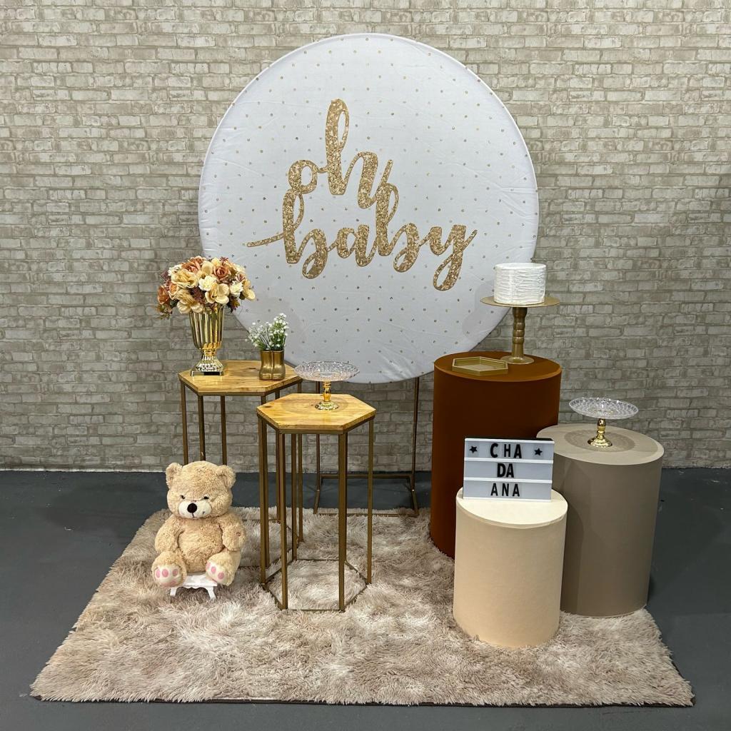 Alugue Tema Para Festa Decoração Chá Revelação Oh Baby Tecido ( Modelo 3 ) - Tallentos Decorações 