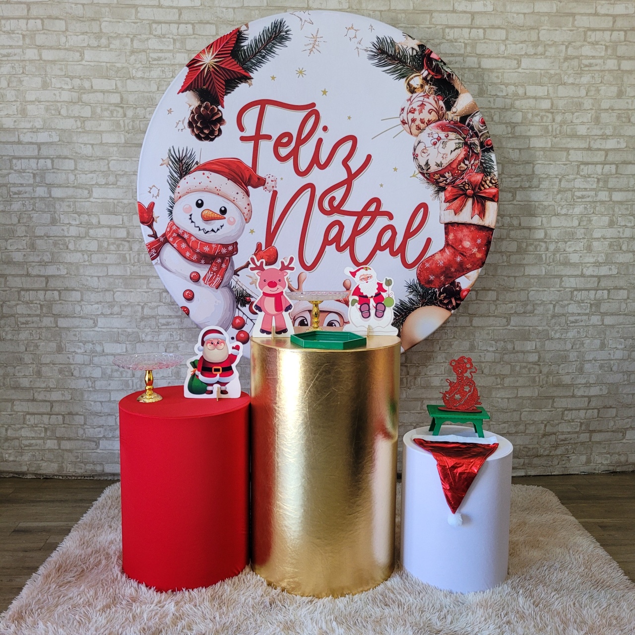 Alugue Tema Para Festa Decoração Natal Tecido ( Modelo 18 ) - Tallentos Decorações 