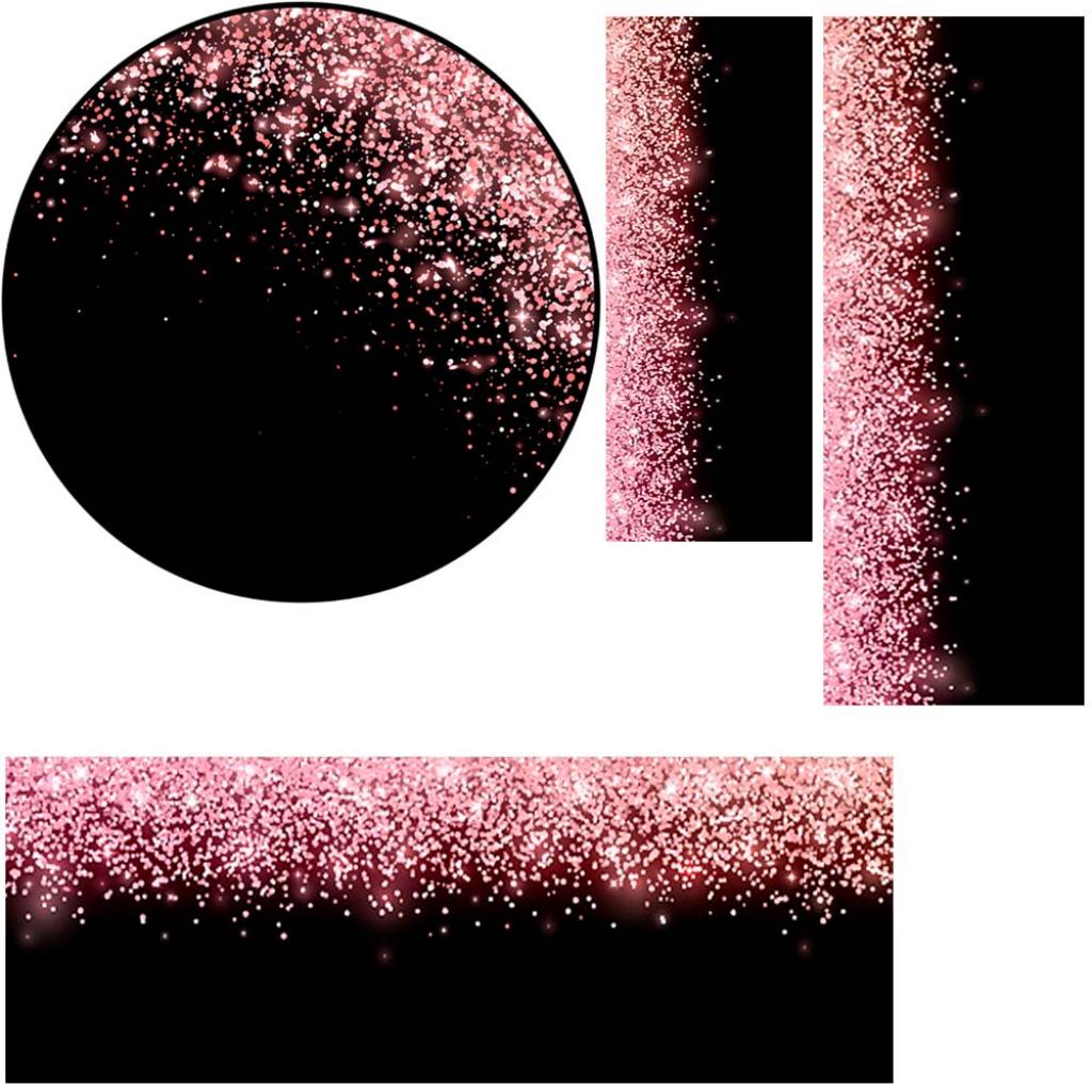 Banner Glitter Black/Pink - Tallentos Decorações 