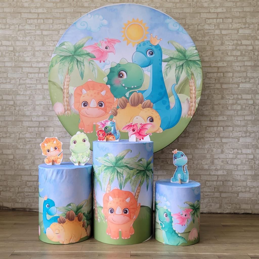 Alugue Tema Para Festa Decoração Dino Baby Tecido ( Modelo 1 ) - Tallentos Decorações 