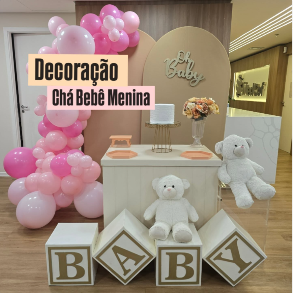 Alugue Tema Para Festa Decoração Chá de Bebê Menina Nude Tecido ( Modelo 1 ) Acompanha Balão - Tallentos Decorações 