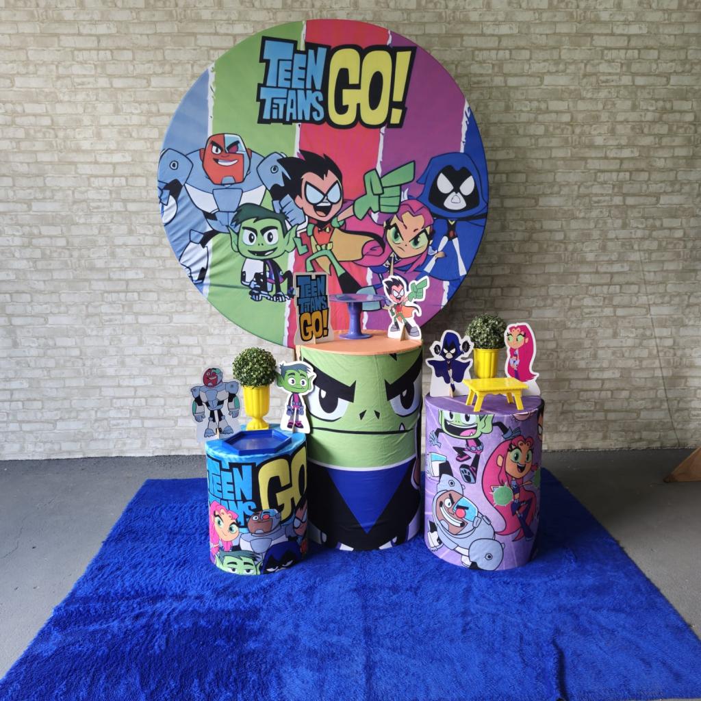 Alugue Tema Para Festa Decoração Jovens Titans Tecido ( Modelo 2 ) - Tallentos Decorações 