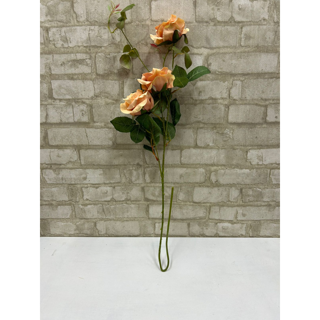 Galho de Rosas  3 Flores  - 56Cm -Sépia - Flor Seca - Tallentos Decorações 