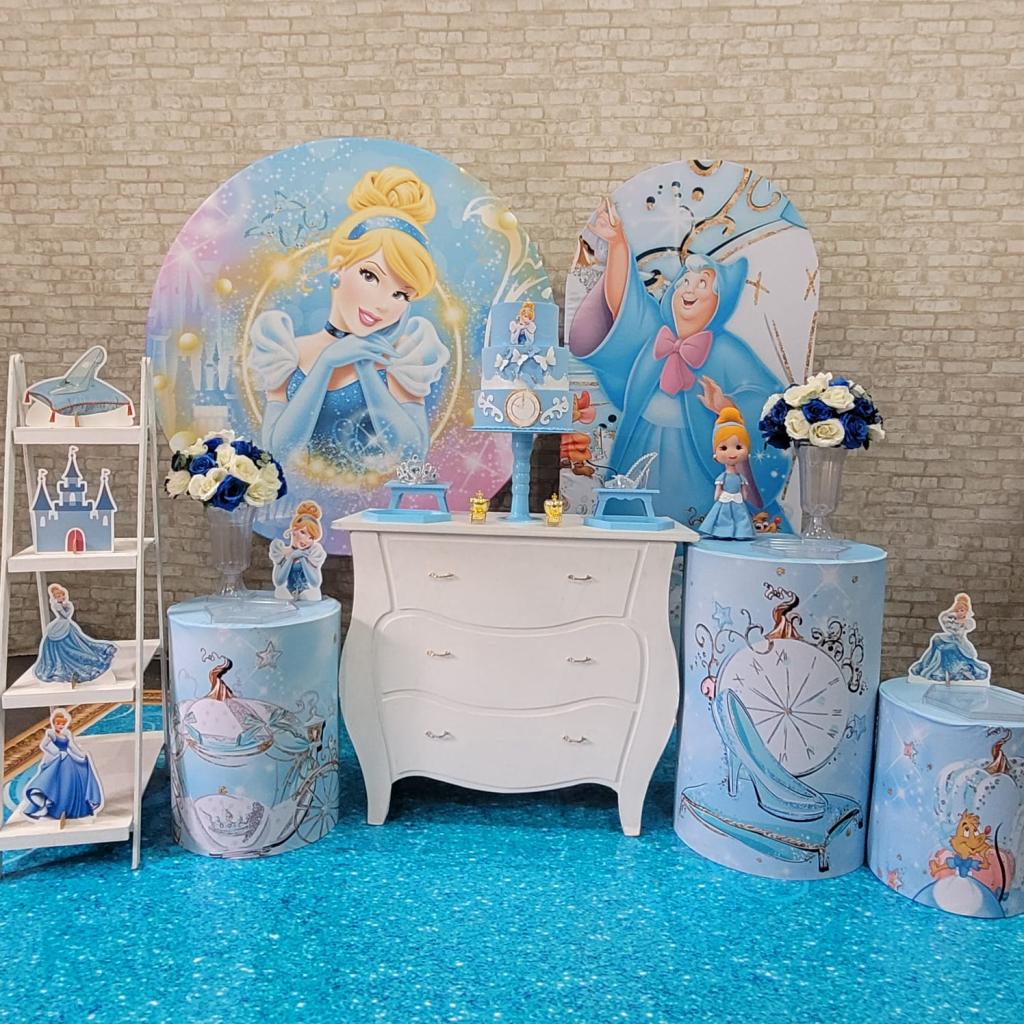 Alugue Tema Para Festa Decoração Cinderela Tecido ( Modelo 5 ) - Tallentos Decorações 