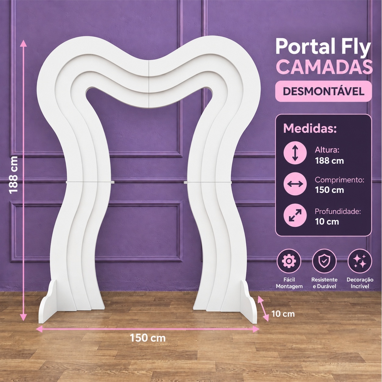 Painel Fly Camadas Desmontável - Tallentos Decorações 