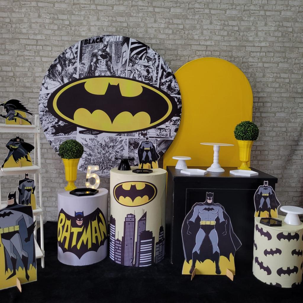 Alugue Tema Para Festa Decoração Batman Tecido ( Modelo 3 ) - Tallentos Decorações 