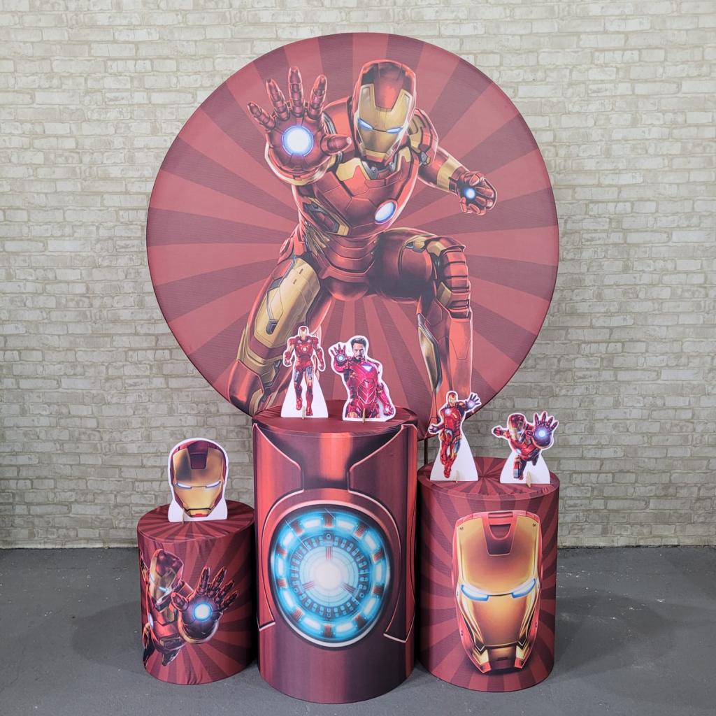 Alugue Tema Para Festa Decoração Homem de Ferro Tecido ( Modelo 1 ) - Tallentos Decorações 