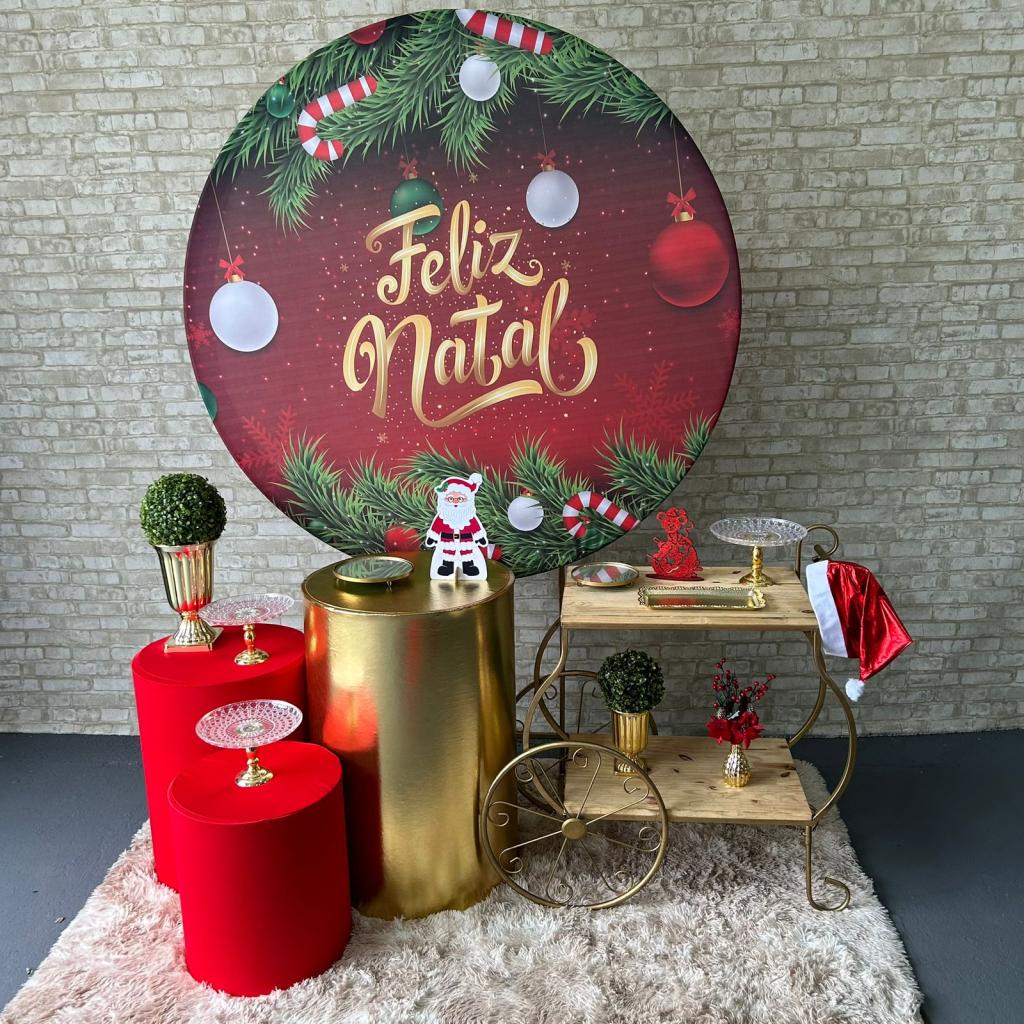 Alugue Tema Para Festa Decoração Natal Tecido ( Modelo 5 ) - Tallentos Decorações 