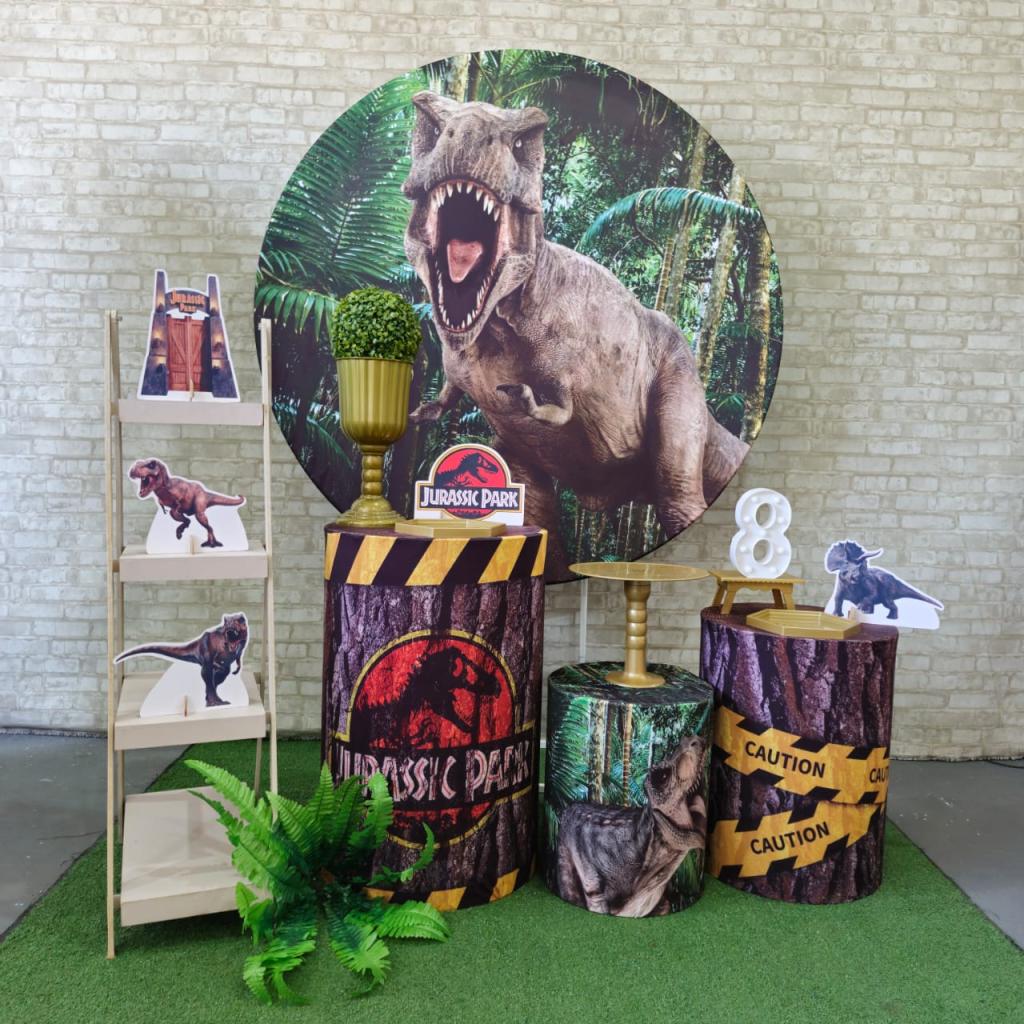 Alugue Tema Para Festa Decoração Dinossauro Tecido ( Modelo 2 ) - Tallentos Decorações 