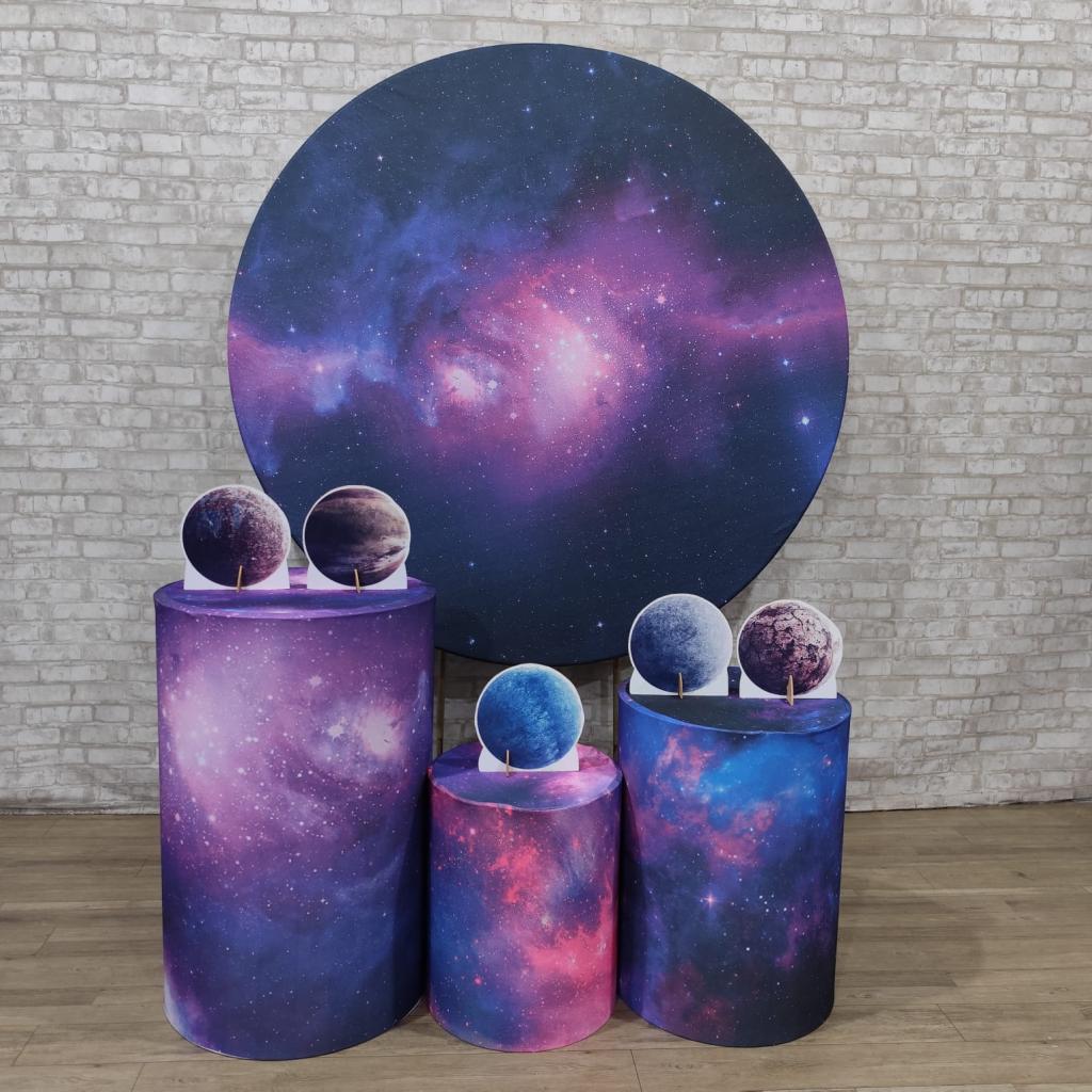 Alugue Tema Para Festa Decoração Galaxia Tecido ( Modelo 1 ) - Tallentos Decorações 