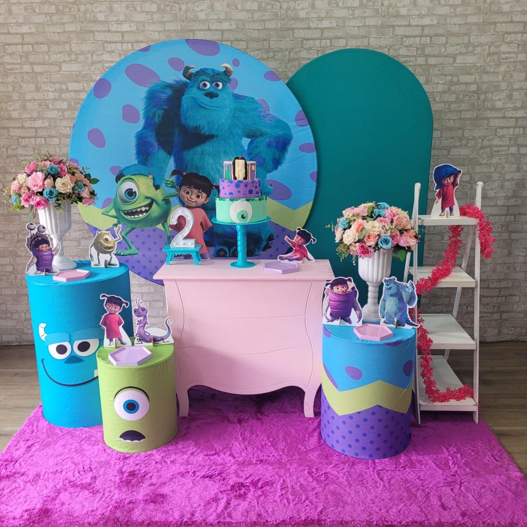 Alugue Tema Para Festa Decoração Monstros S.a. Tecido ( Modelo 3 ) - Tallentos Decorações 