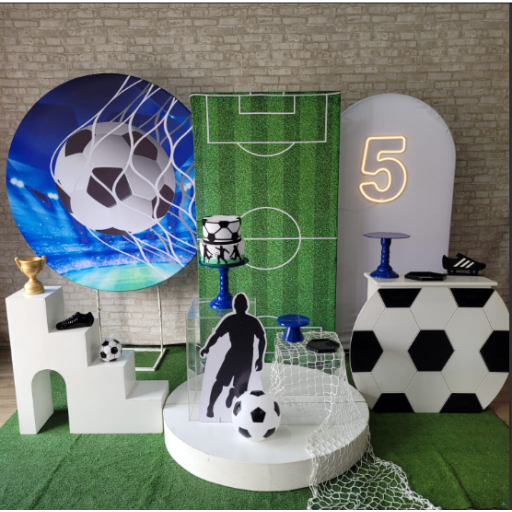 Alugue Tema Para Festa Decoração Futebol Tecido ( Modelo 4 ) - Tallentos Decorações 