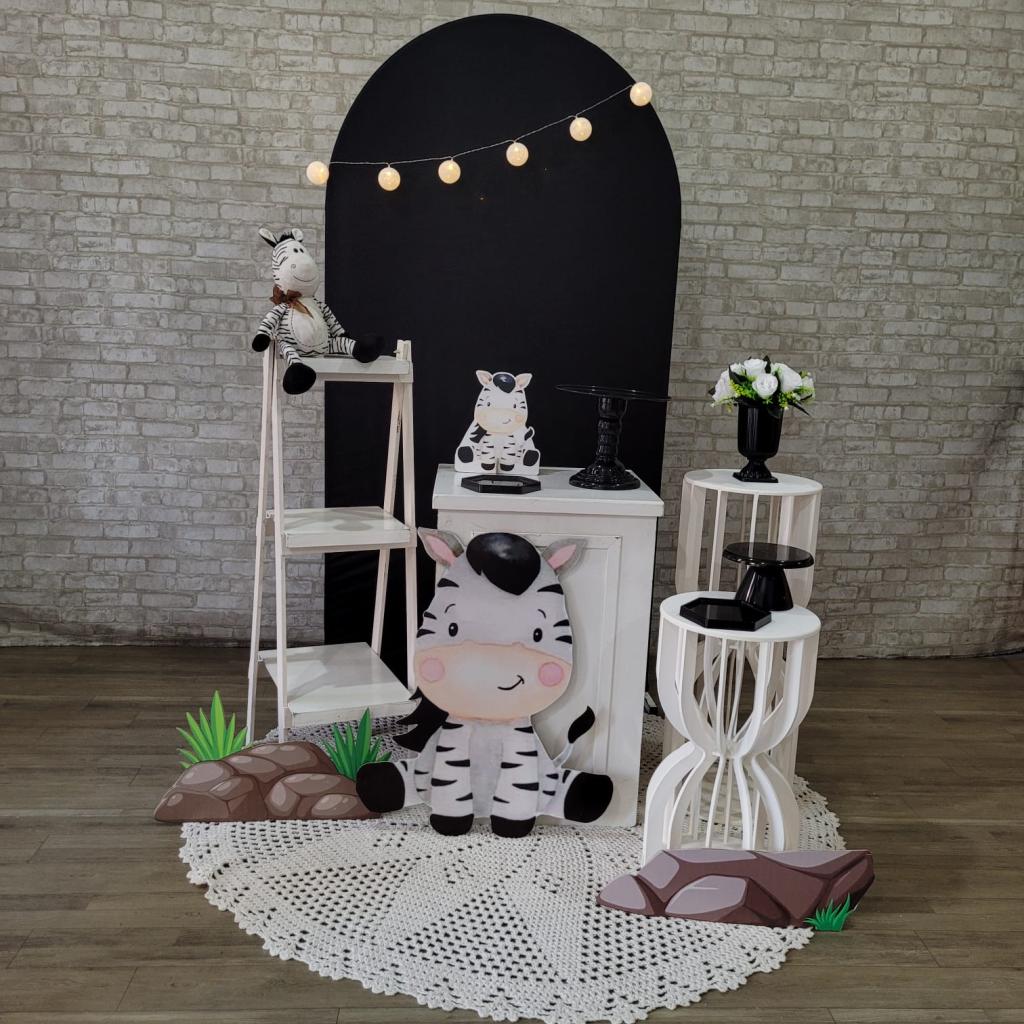 Alugue Tema Para Festa Decoração Zebrinha Tecido - Tallentos Decorações 