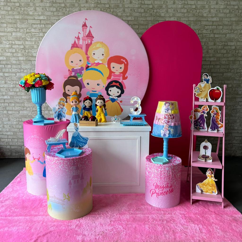 Alugue Tema Para Festa Decoração Princesas Baby Tecido ( Modelo 3 ) - Tallentos Decorações 