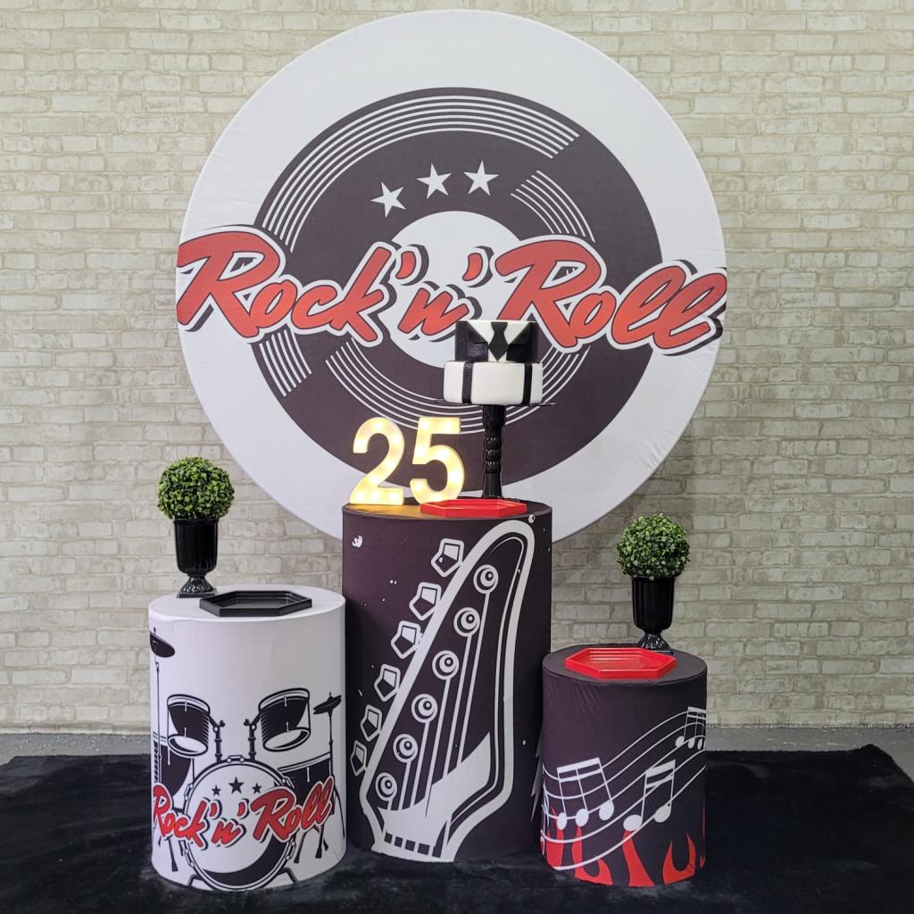 Alugue Tema Para Festa Decoração Rock Roll Tecido ( Modelo 2 ) - Tallentos Decorações 
