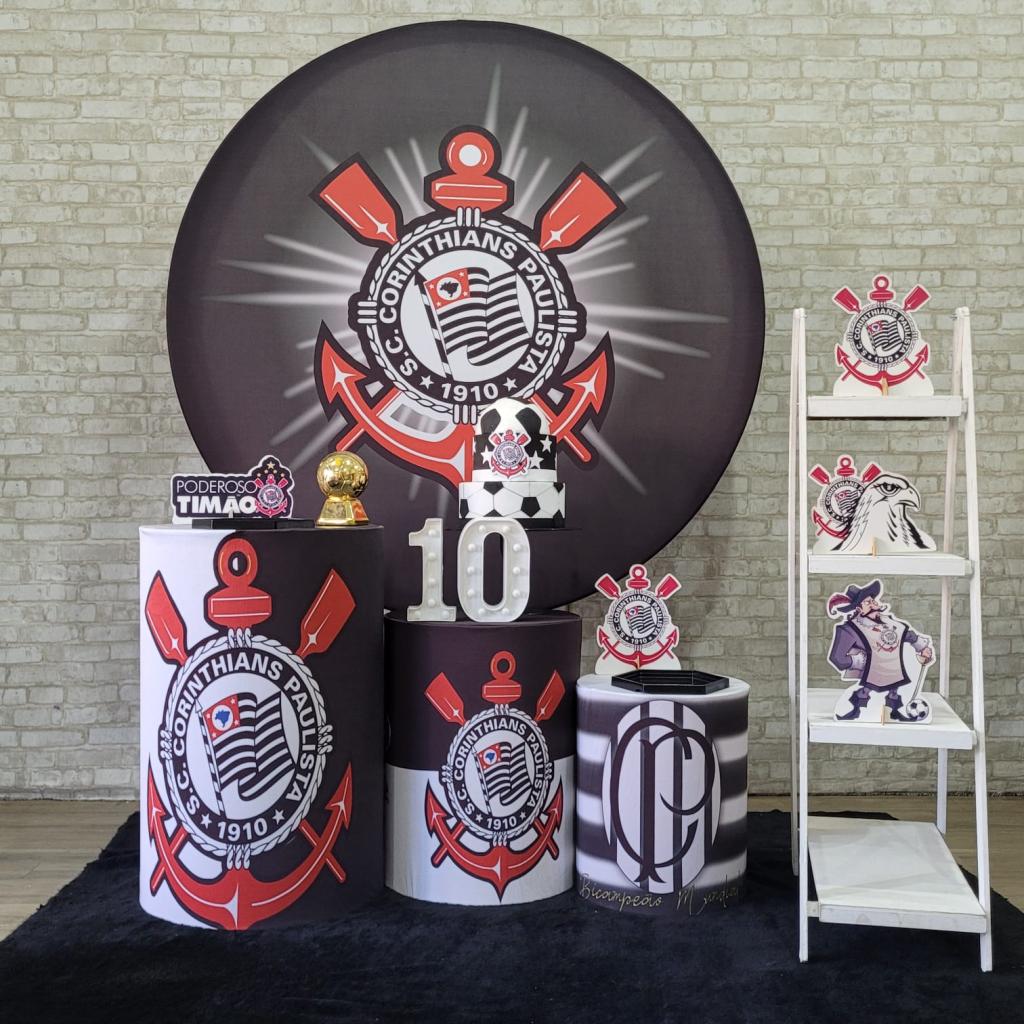 Alugue Tema Para Festa Decoração Corinthians Tecido ( Modelo 4 ) - Tallentos Decorações 