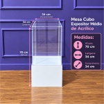 Alugue Mesa Cubo Expositor de Acrílico Médio - imagem 1