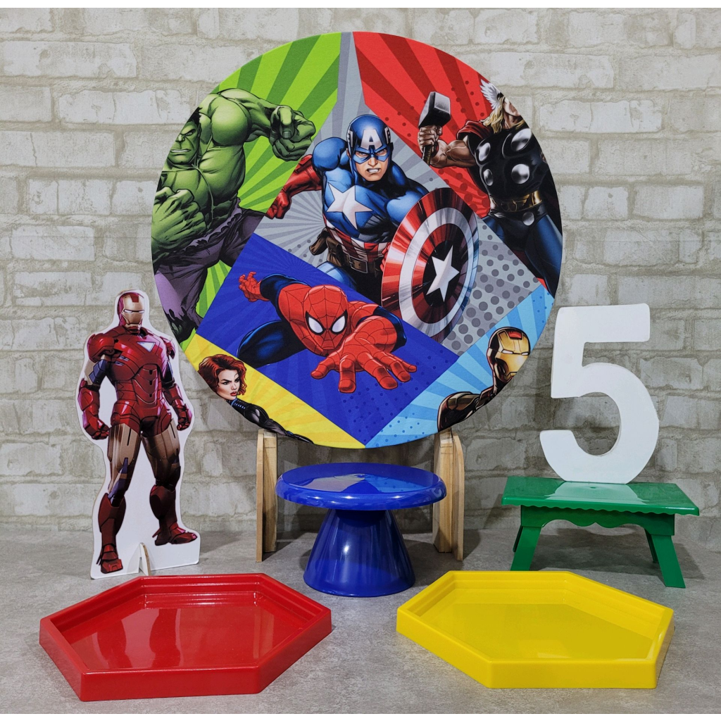 Alugue Tema Para Festa Na Mesa Decoração Vingadores - Tallentos Decorações 