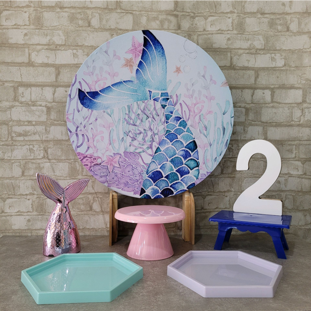 Alugue Tema Para Festa Na Mesa Decoração Sereia - Tallentos Decorações 