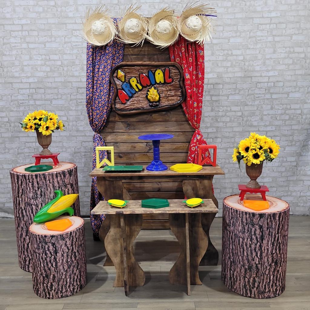 Alugue Tema Para Festa Decoração Junina Tecido ( Modelo 03 ) - Tallentos Decorações 