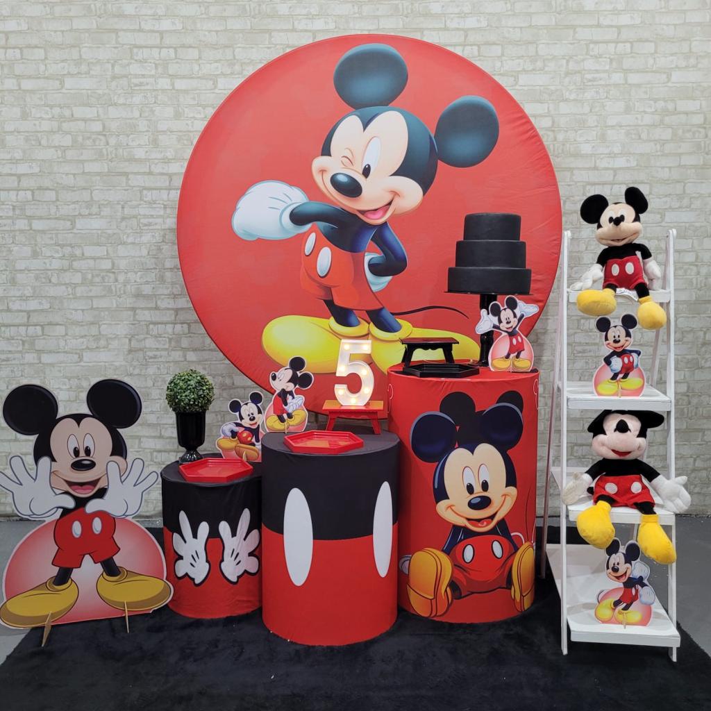 Alugue Tema Para Festa Decoração Mickey Tecido ( Modelo 2 ) - Tallentos Decorações 