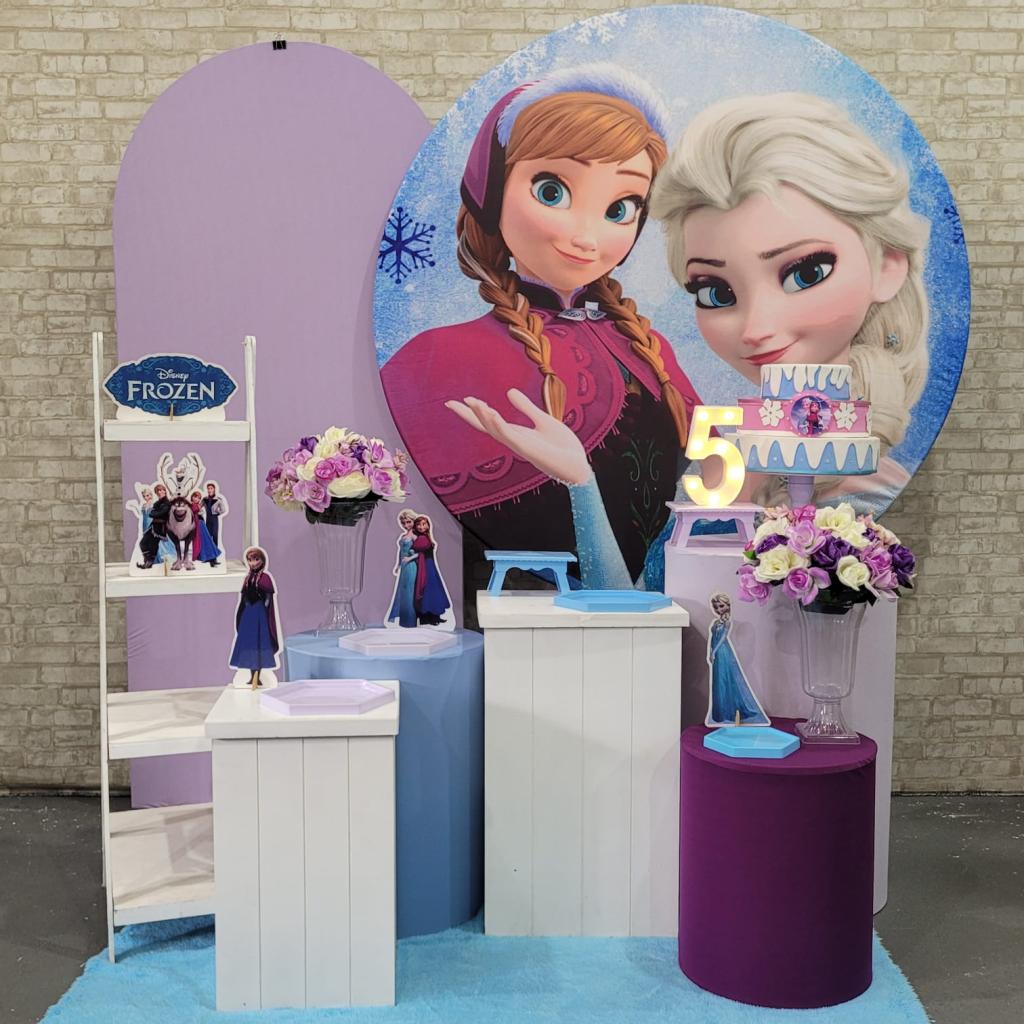 Alugue Tema Para Festa Decoração Frozen Tecido ( Modelo 8 ) - Tallentos Decorações 