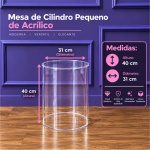 Alugue Mesa Cilindro Acrílico Pequeno - imagem 1