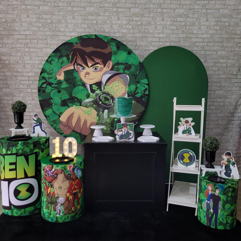 Alugue Tema Para Festa Decoração Ben 10 Tecido ( Modelo 3 ) - Tallentos Decorações 