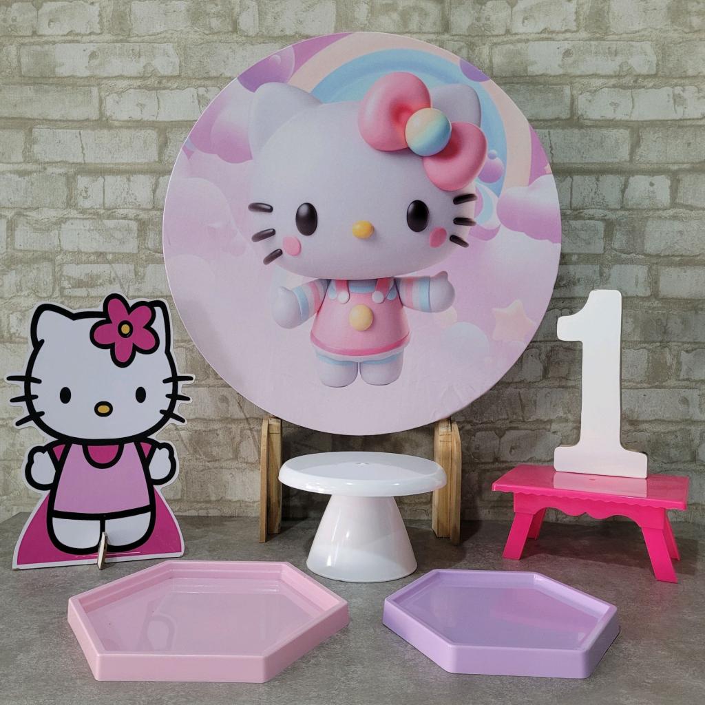Alugue Tema Para Festa Na Mesa Decoração Hello Kitty - Tallentos Decorações 