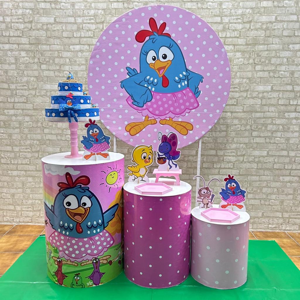 Decoração Galinha Pintadinha Rosa (Modelo 2) - Tallentos Decorações 
