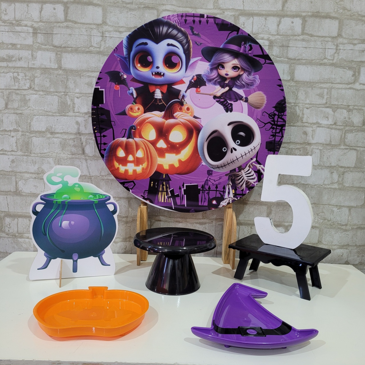 Alugue Tema Para Festa Na Mesa Decoração Halloween (Modelo 2) - Tallentos Decorações 