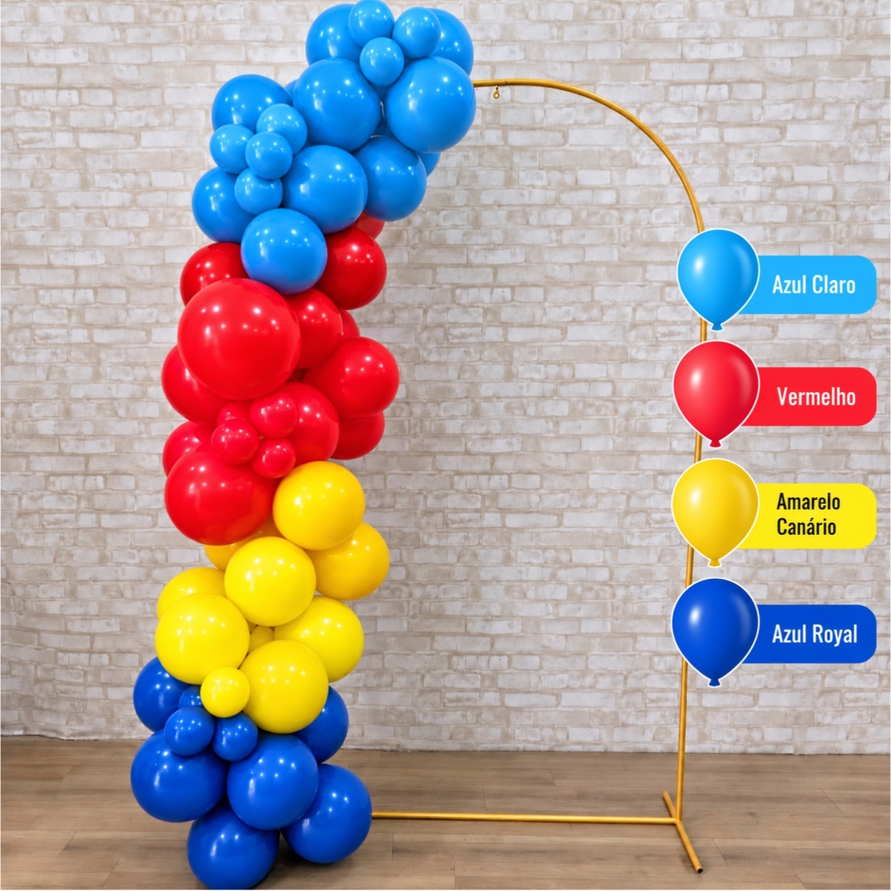 Arco de Balão Pronto Com 2 Metros 3 Palavrinhas - Tallentos Decorações 