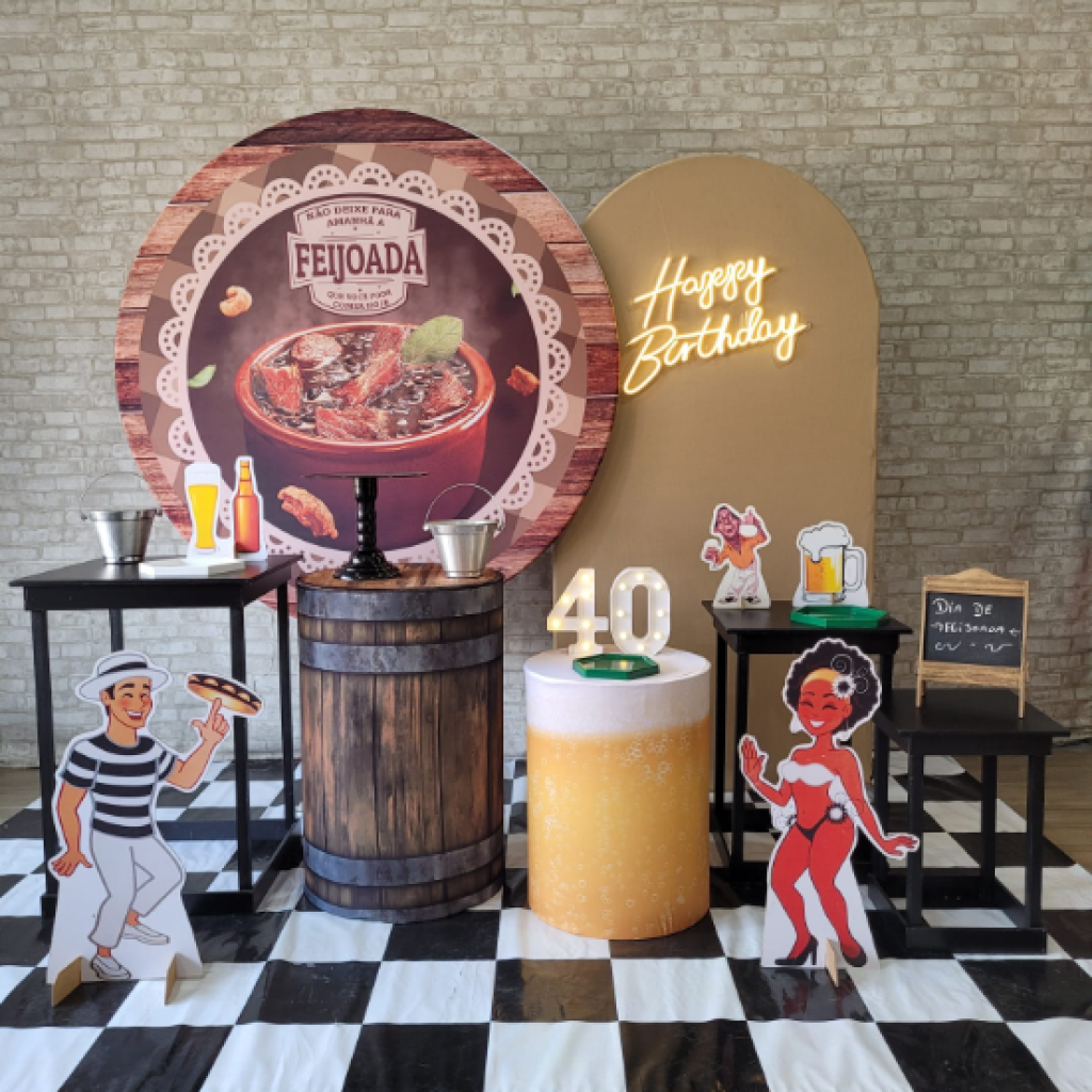 Alugue Tema Para Festa Decoração Feijoada Tecido ( Modelo 2 ) - Tallentos Decorações 