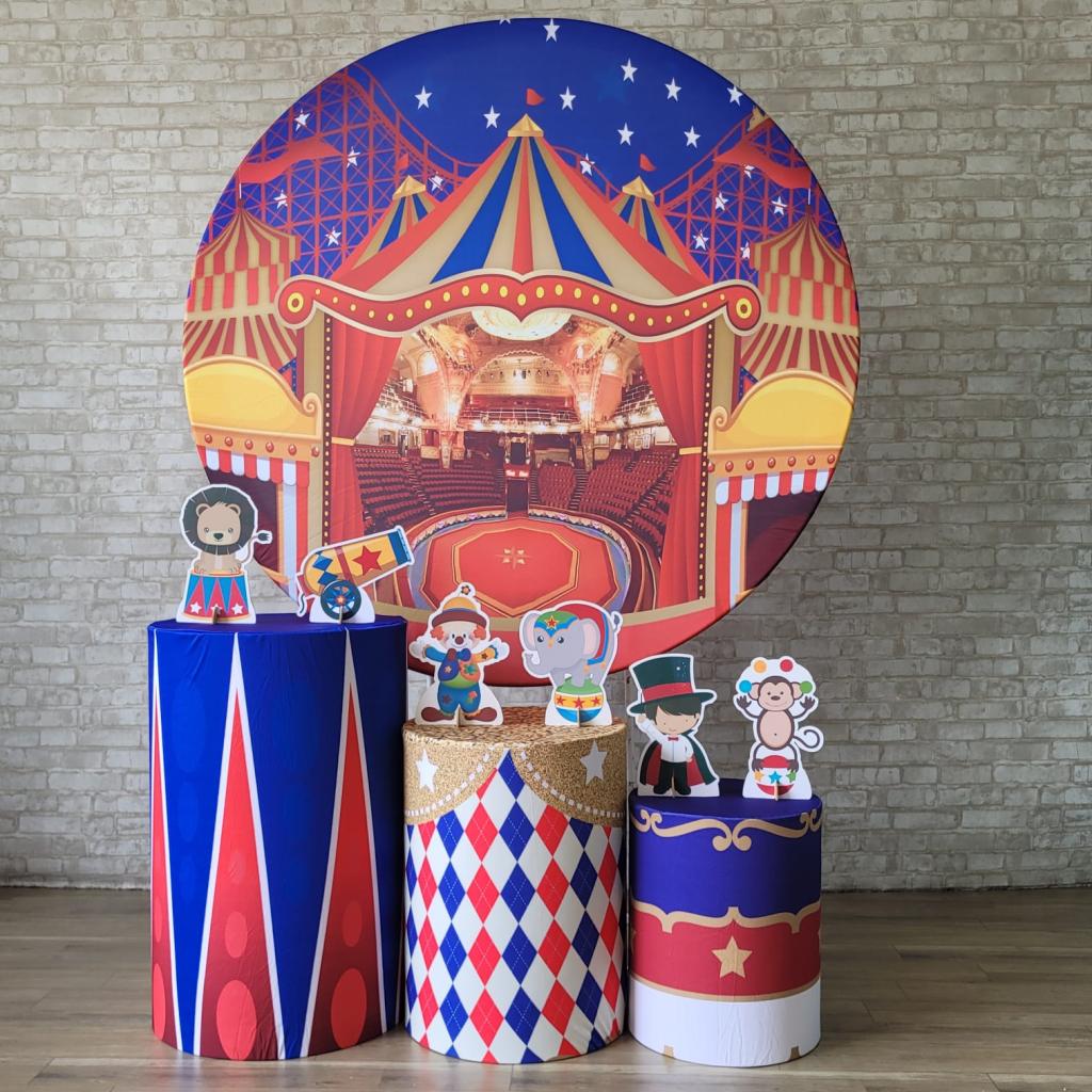 Alugue Tema Para Festa Decoração Circo Tecido ( Modelo 1 ) - Tallentos Decorações 