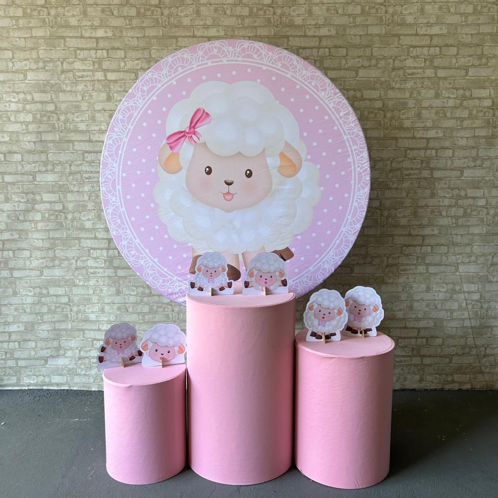 Alugue Tema Para Festa Decoração Ovelhinha Tecido ( Modelo 1 ) - Tallentos Decorações 
