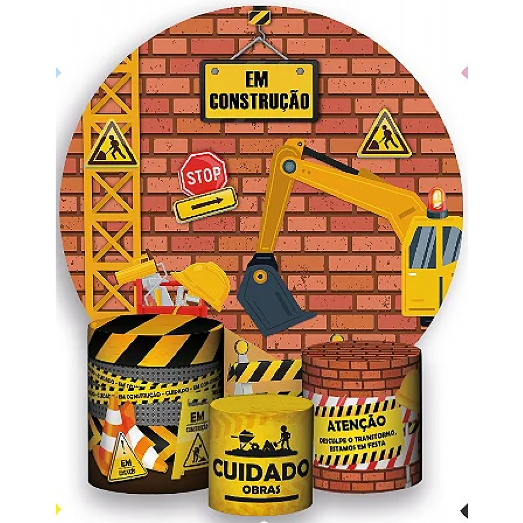 Tecido Tema Construção Civil - Tallentos Decorações 