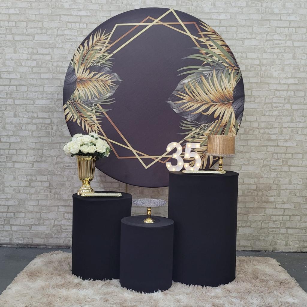 Alugue Tema Para Festa Decoração Flores Preto Tecido ( Modelo 2 ) - Tallentos Decorações 